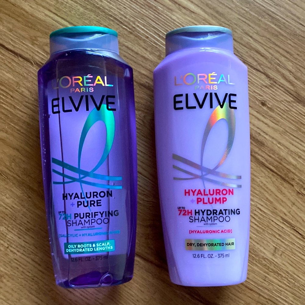 2 brand new L’Oréal Elvive hyaluron pure and plump shampoo conditioner duo set